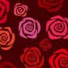 赤いバラの花のイラストが並ぶパターン