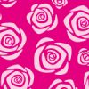ピンク色のバラの花のイラストが並ぶパターン