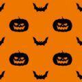 かぼちゃとコウモリのハロウィンイラスト背景パターン