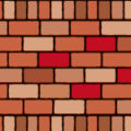 2種類の赤いレンガブロックイラストパターン