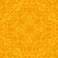 オレンジ色のアラベスク柄・西欧風パターン