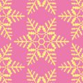 ピンク色の雪の結晶イラスト幾何学パターン