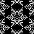 白黒の雪の結晶イラスト幾何学パターン
