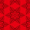 赤い雪の結晶イラスト幾何学パターン