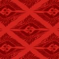 赤い菱形鶴の和柄パターン