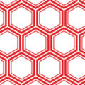 赤い六角形が組み合わさった亀甲柄のパターン